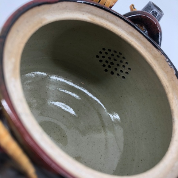 Asian Teapot Bamboo Handle Tea Collectible Brown - Picture 7 of 7